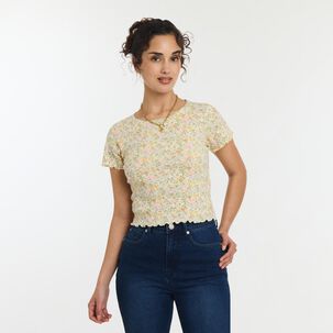 Polera Crop Micro Pint Manga Corta Cuello Redondo Mujer Freedom