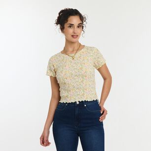 Polera Crop Micro Pint Manga Corta Cuello Redondo Mujer Freedom