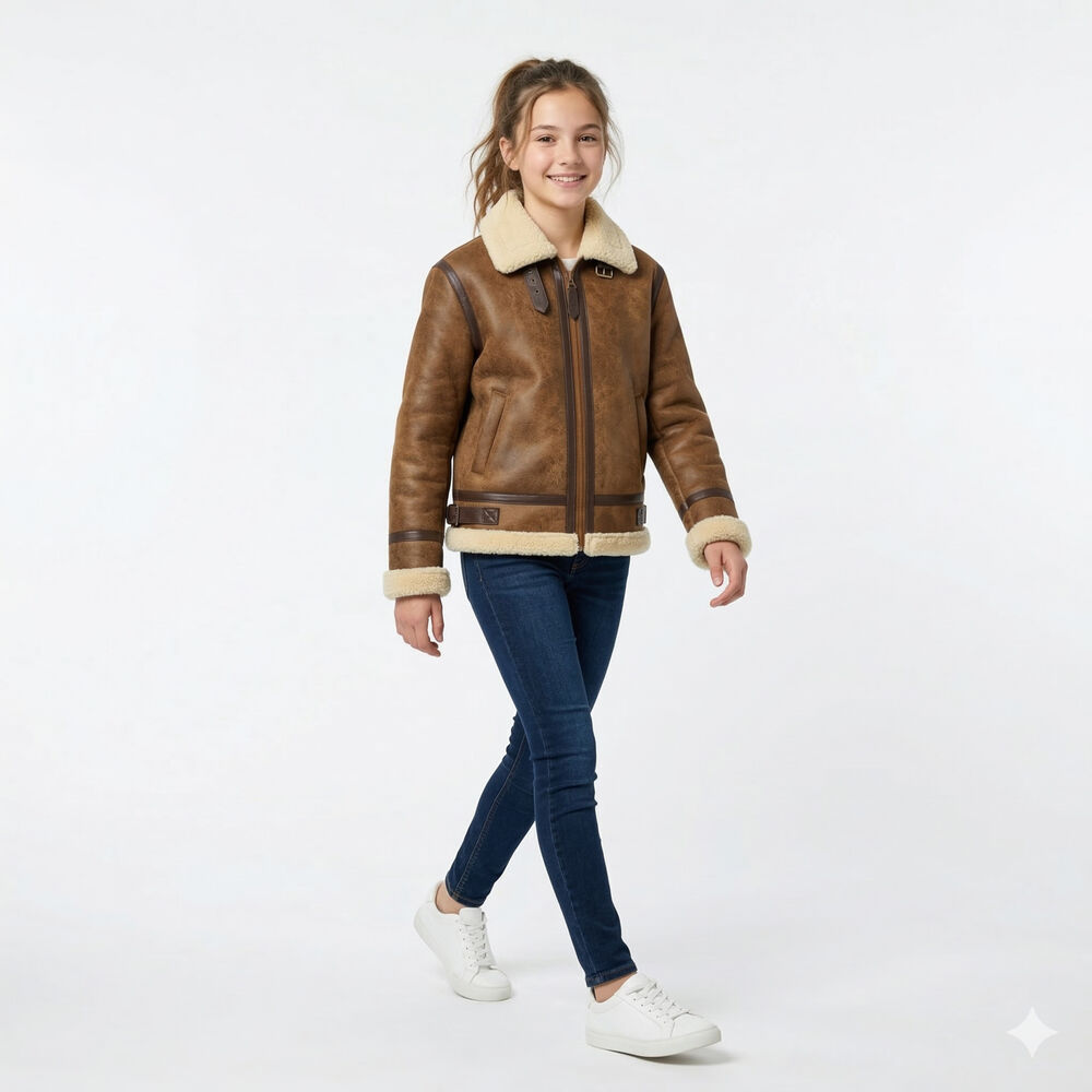 Chaqueta Ni&ntilde;o Aviador Estilo Piloto Abrigada Invierno image number 3.0