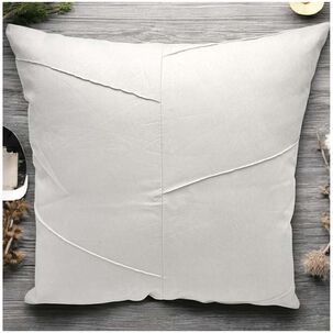 Pack De 02 Fundas De Coj&iacute;n De Semicuero Sint&eacute;tico 50x50 Cm Crema