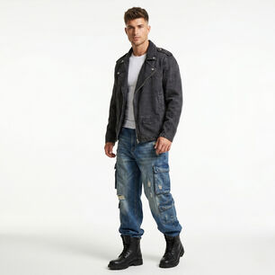 Chaqueta Mezclilla Denim Aviadora Hombre Klhoe