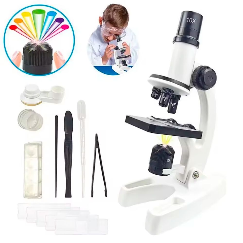 Kit De Microscopio Led De 300x 600x 1200x Para Ni&ntilde;os image number 1.0