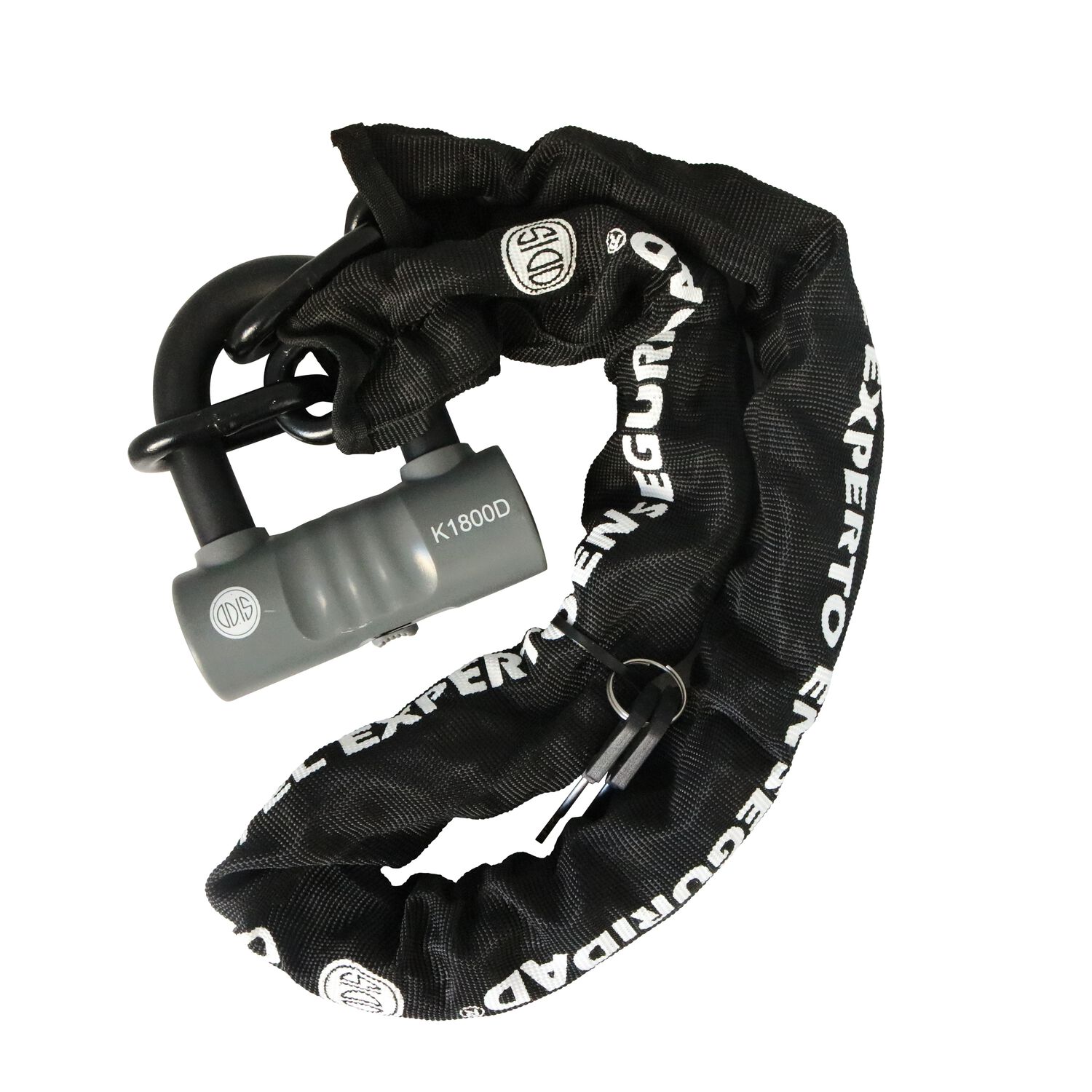 Candado Bicicleta U Lock Odis Bike K1800dcon Cadena 10mm X 1,1m Llave Disco image number 0.0