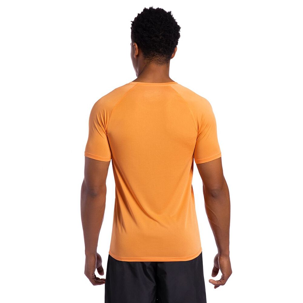 Polera Runner Manga Corta Naranja Hombre image number 2.0