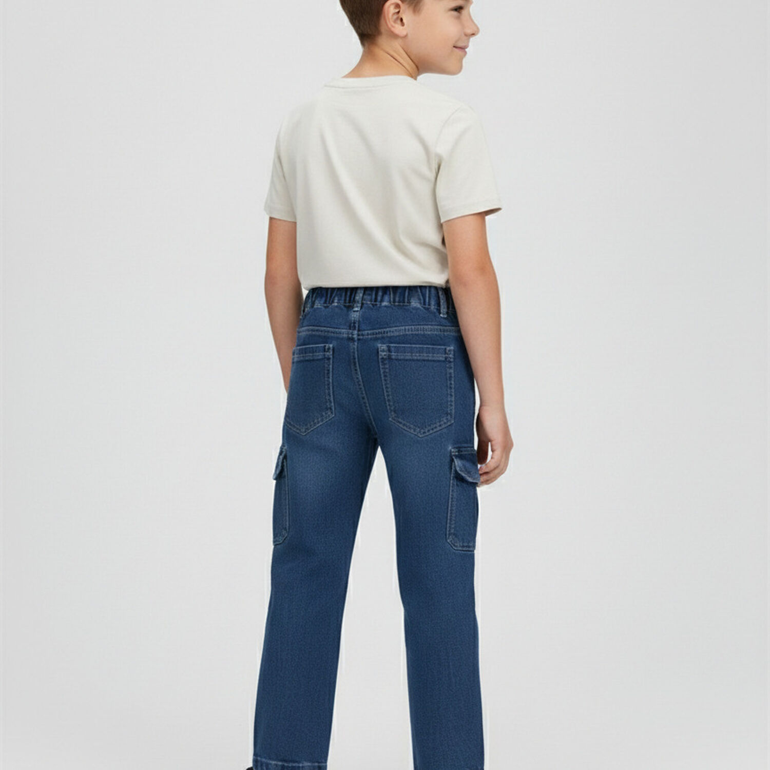 Pantal&oacute;n Cargo Jeans Ni&ntilde;o Denim Resistente image number 1.0