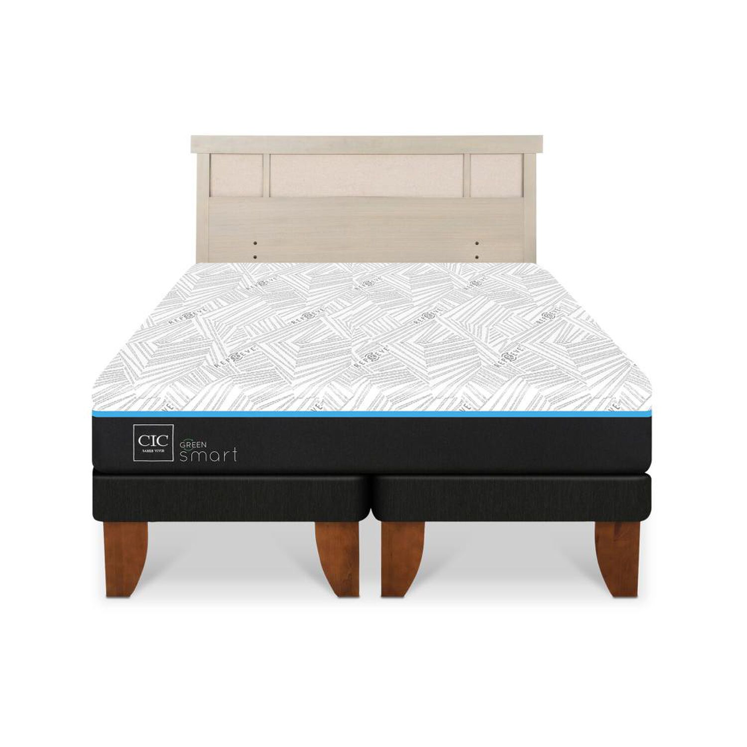 Cama Europea Cic Green Infinity / 2 Plazas / Base Dividida + Respaldo image number 0.0