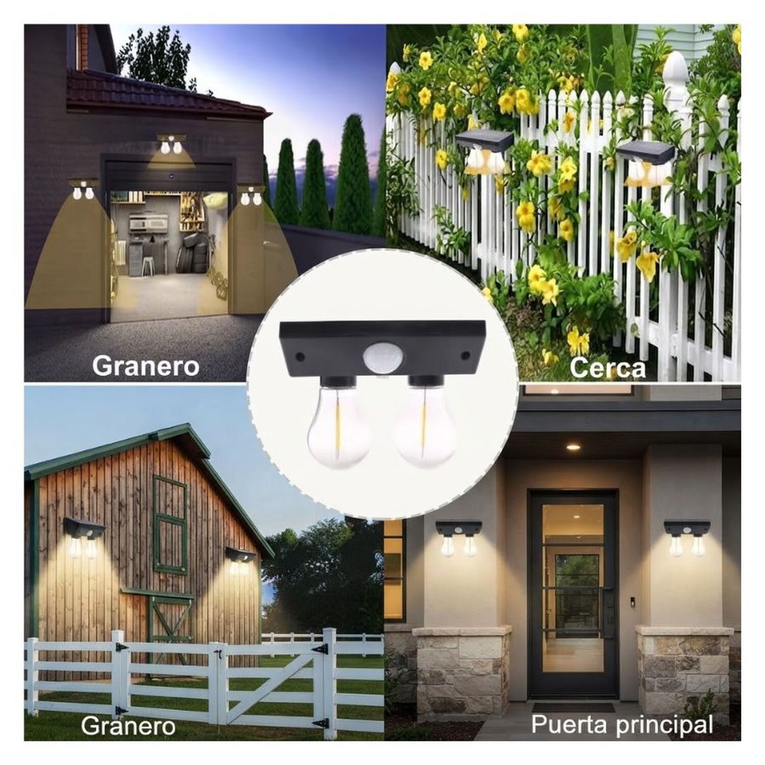 L&aacute;mpara Solar Exterior Pared Impermeable Sensor Led Jard&iacute;n image number 4.0