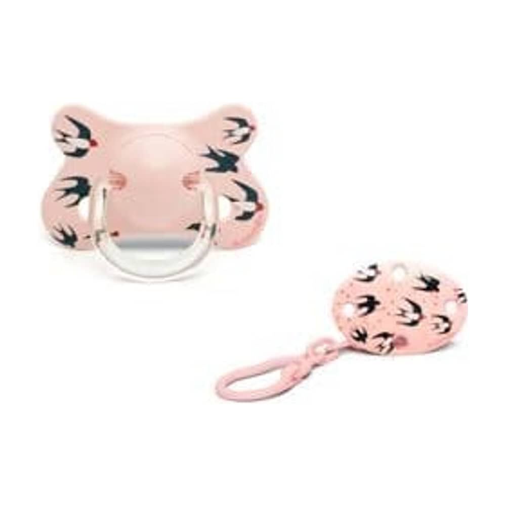 Pack Chupete +4-18m Swallow Rosado + Broche Rosado image number 0.0