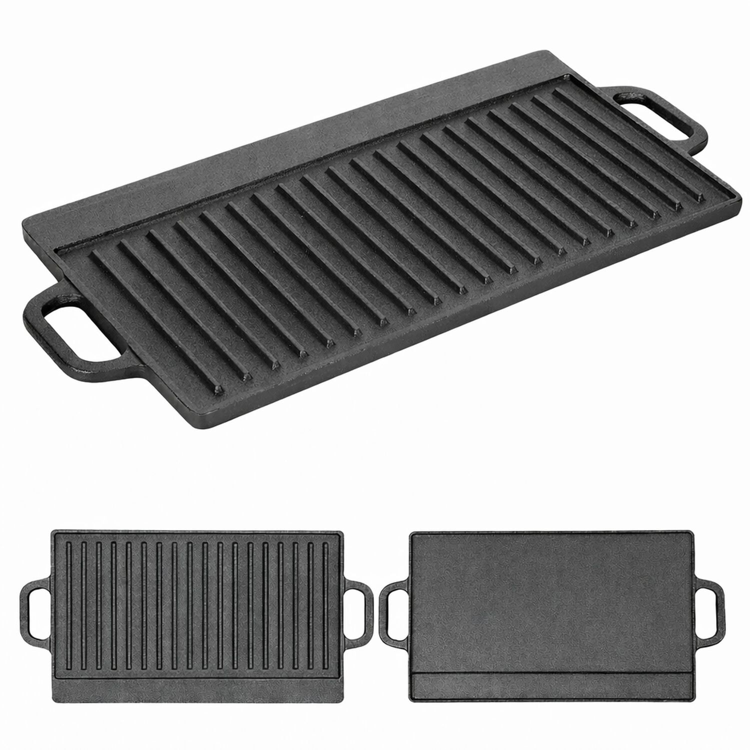 Plancha Parrilla Grill Reversible Hierro Fundido Cocina 45cm image number 0.0