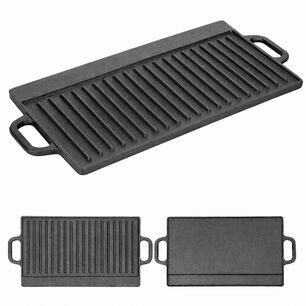 Plancha Parrilla Grill Reversible Hierro Fundido Cocina 45cm