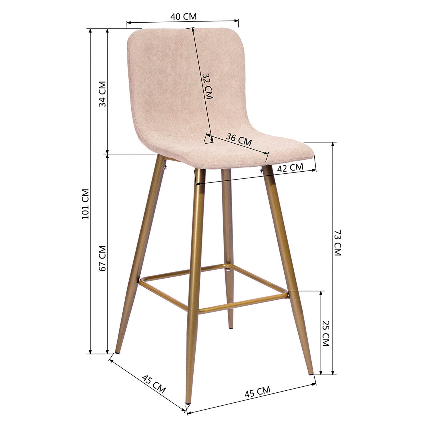 Pack 2 Pisos De Bar Citrino Beige image number 2.0