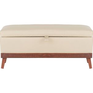 Banqueta Con Ba&uacute;l Incy Creams Eco Cuero 120x40x50 Cm M&aacute;xima Design