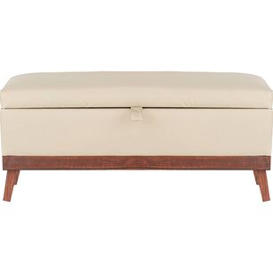 Banqueta Con Ba&uacute;l Incy Creams Eco Cuero 120x40x50 Cm M&aacute;xima Design