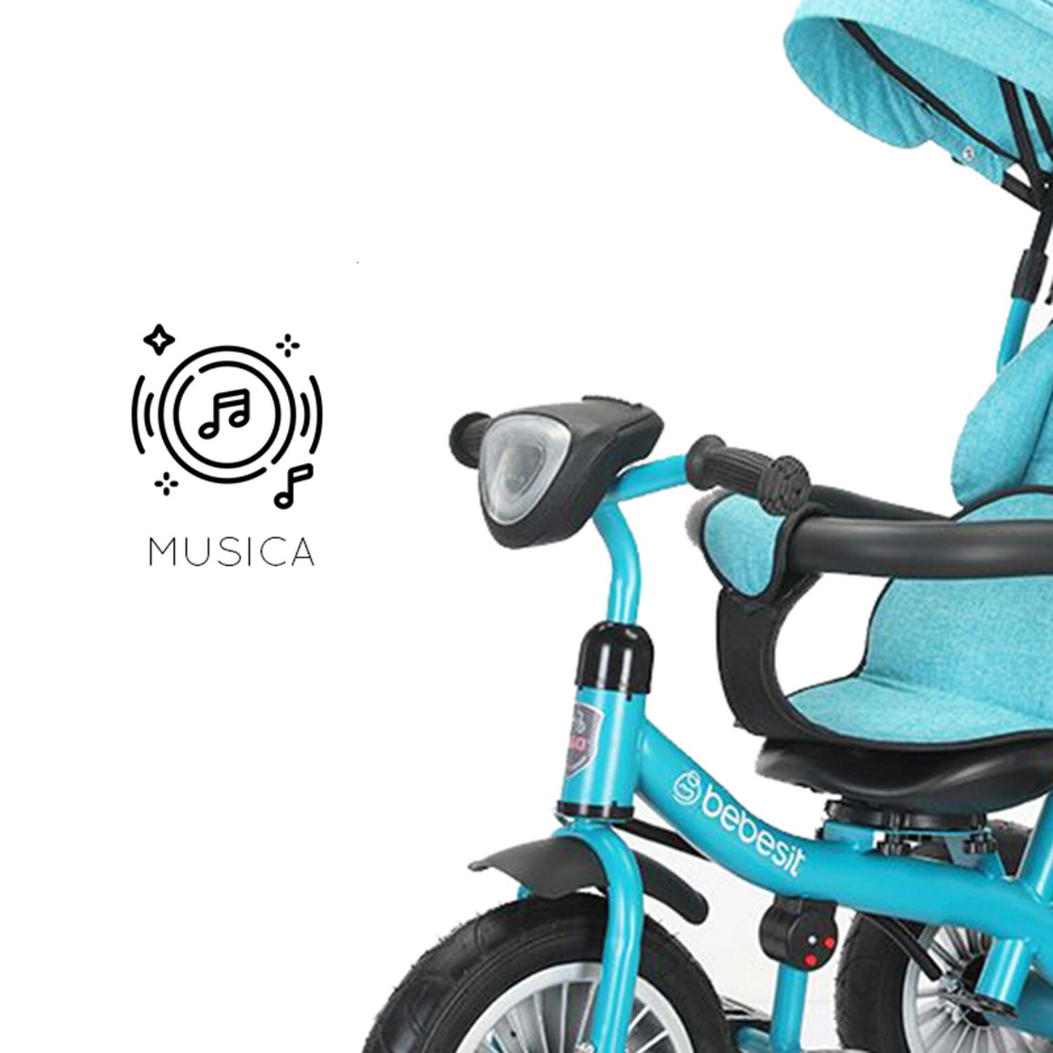 Triciclo Paseo Infantil 360 1326 Lx Verde Bebesit image number 6.0