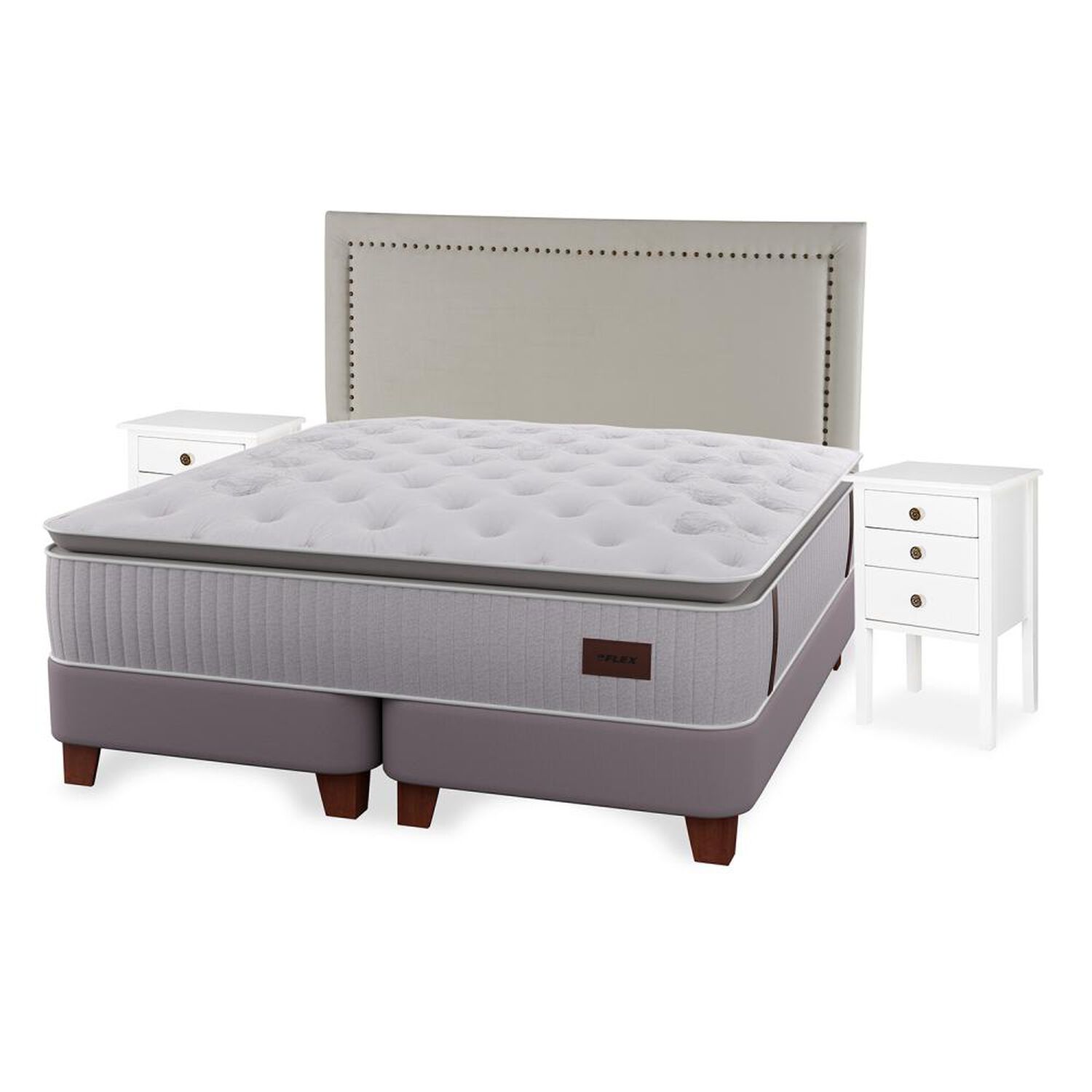 Cama Europea Flex Heritage / King / Base Dividida + Set De Maderas image number 0.0