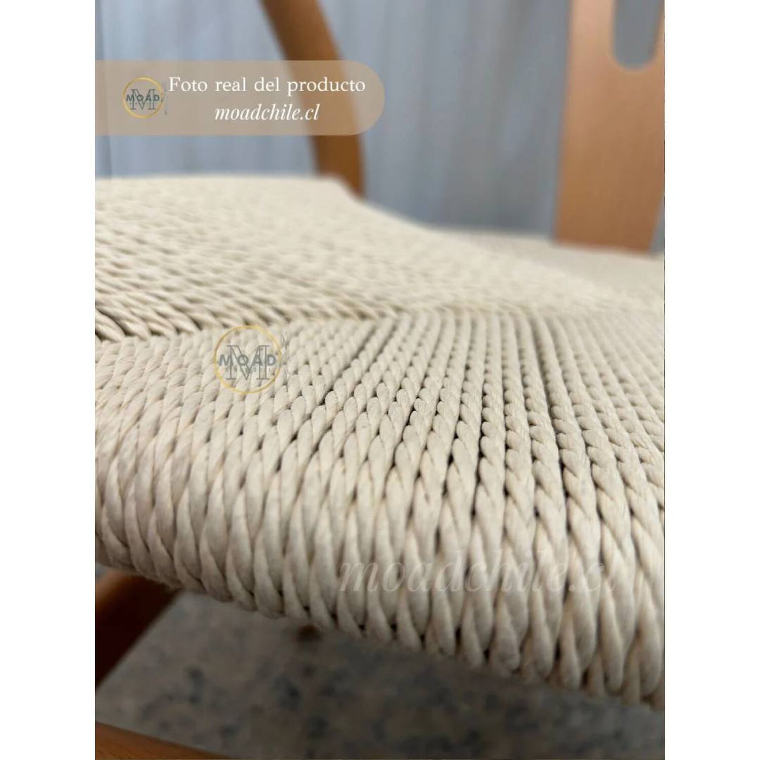 Pack 2 Sillas Wishbone Madera Asiento Rat&aacute;n Natural image number 3.0
