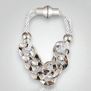 Pack De 02 Sujetadores Cadena Magn&eacute;ticas Para Cortinas Plata