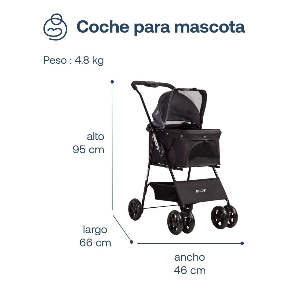 Coche Plegable de Mascota Gris BeePeet Bebesit image number 5.0