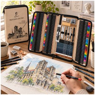 Set Dibujo Profesional 148 Piezas L&aacute;pices Boceto Arte - Ps