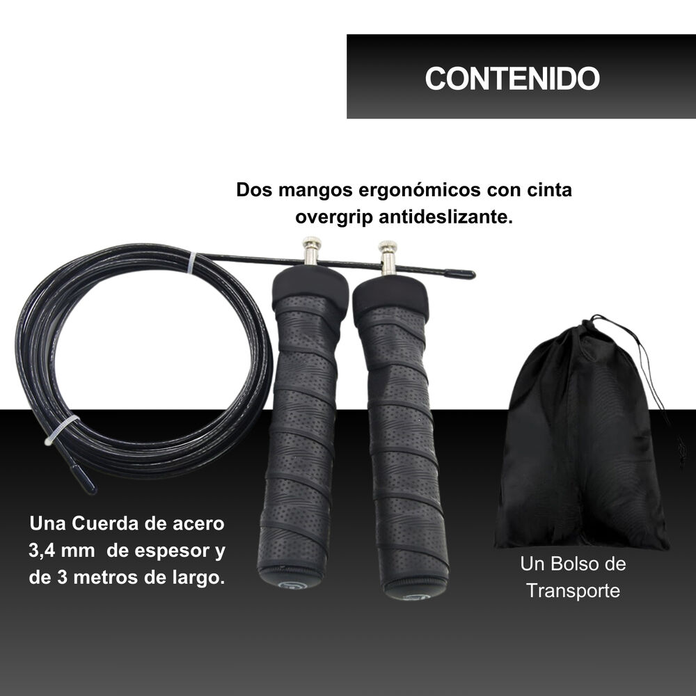 Cuerda Para Saltar Crossfit Ajustable Con Rodamiento + Bolso image number 8.0