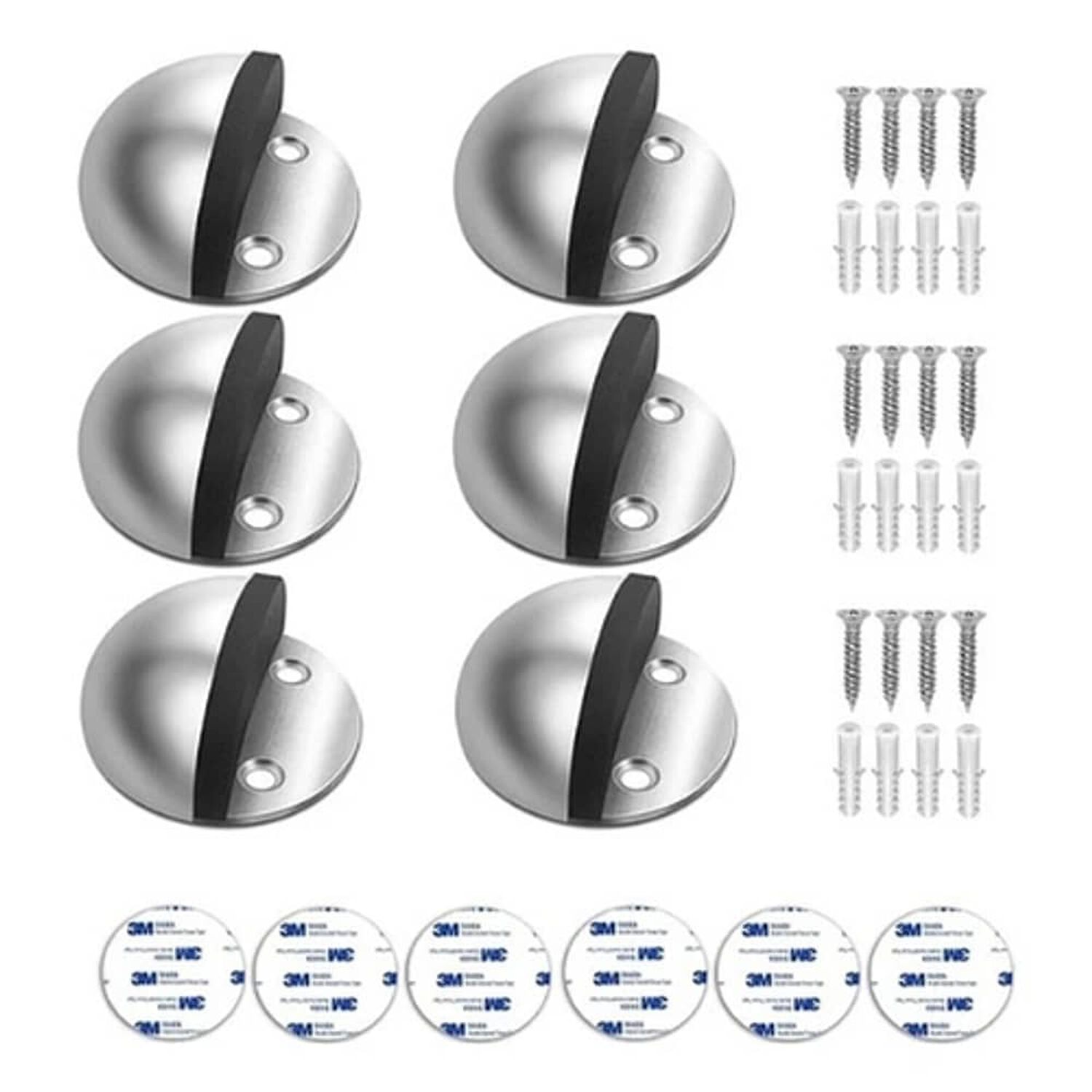 Pack 4 Tope De Puerta De Acero Inoxidable Parachoque Goma image number 3.0