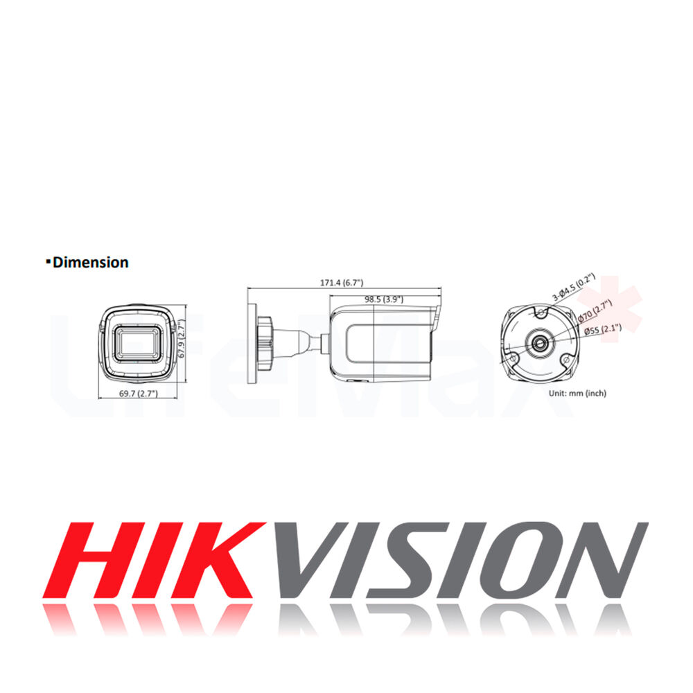 Camara Ip Bala Exir Hikvision Hd 2mp Microsd 256gb Ip67 image number 4.0