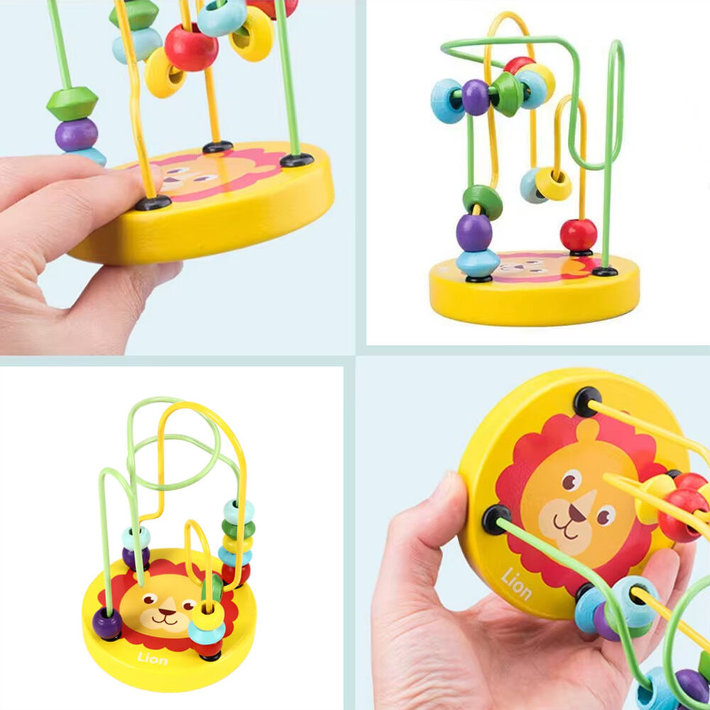 Laberinto De Cuentas Madera Juguete Didactico Abaco Colores image number 4.0