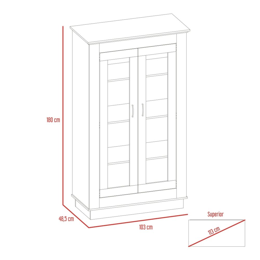 Viitriina 2 Puertas 3 Estantes Fm-005c Caf&eacute; Oscuro image number 9.0
