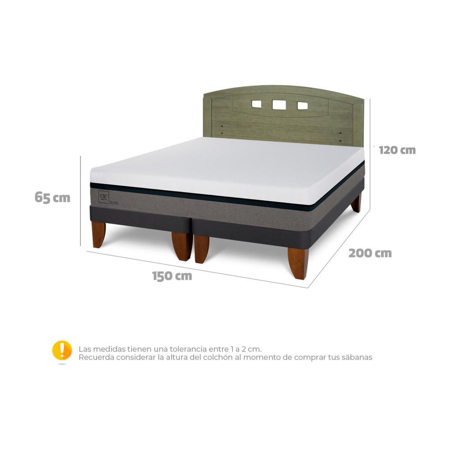 Cama Europea Cic Balance / 2 Plazas / Base Dividida + Respaldo image number 6.0