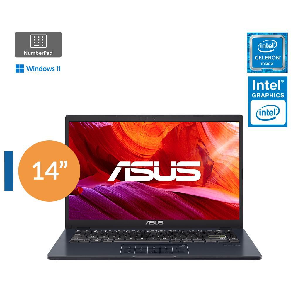Notebook 14" Asus E410KA-BV168W / Intel Celeron / 4 GB RAM / Intel HD / 128 GB EMMC image number 0.0