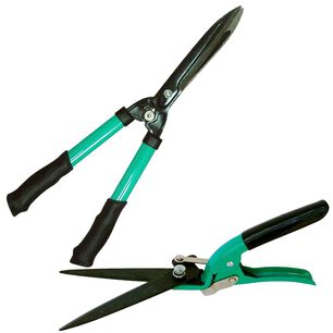 Set Tijera Corta Pasto Y Arbustos + Tijera Mano Corta Pasto Green Season