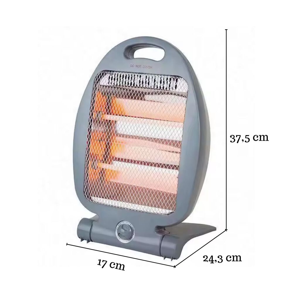 Calefactor Estufa Halógeno 800w Bajo Consumo Oficina Gris image number 1.0