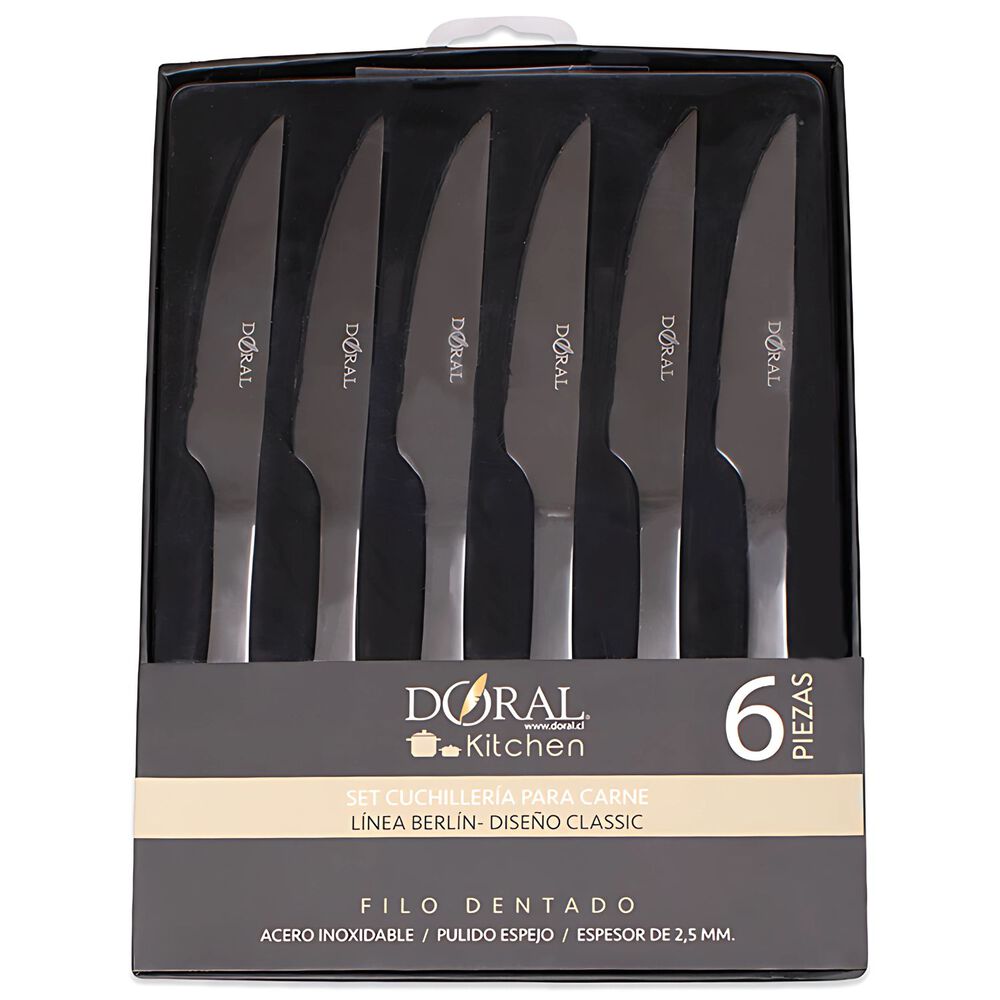 Juego 6 Cuchillos Carne Berl&iacute;n Doral Acero Inoxidable - Ps image number 0.0