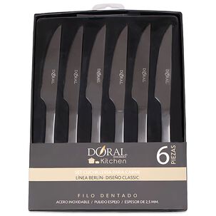Juego 6 Cuchillos Carne Berl&iacute;n Doral Acero Inoxidable - Ps