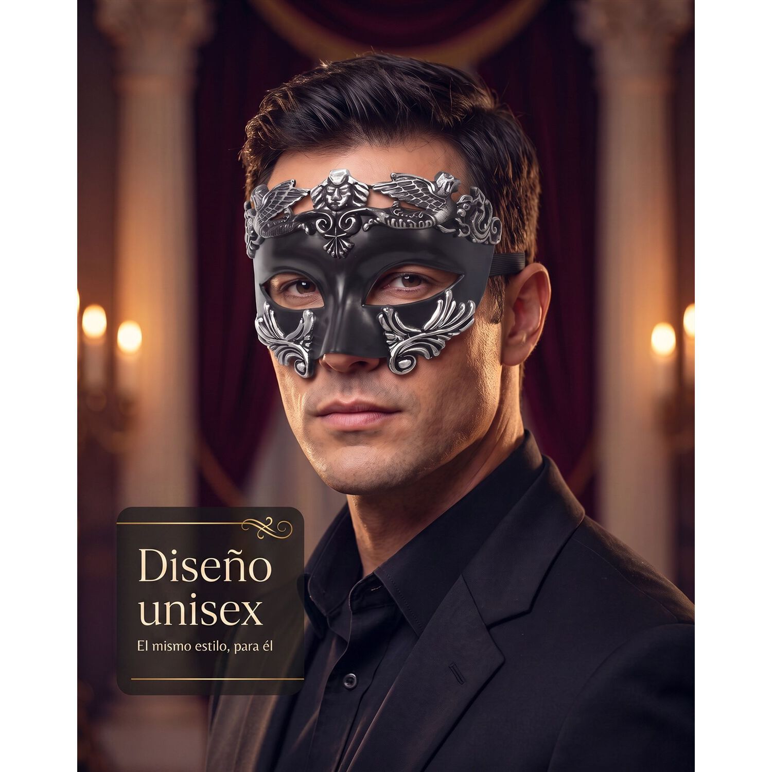 M&aacute;scaras Misterio Veneciano Antifaz Disfraz Sexy Venecianas image number 2.0