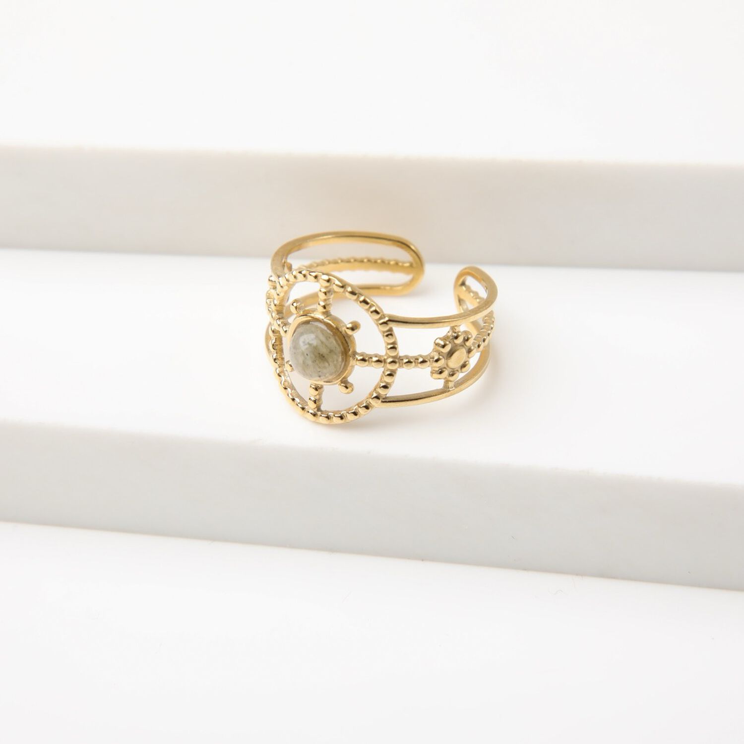 Anillo 19v69 Dorado Mujer Str115 image number 1.0