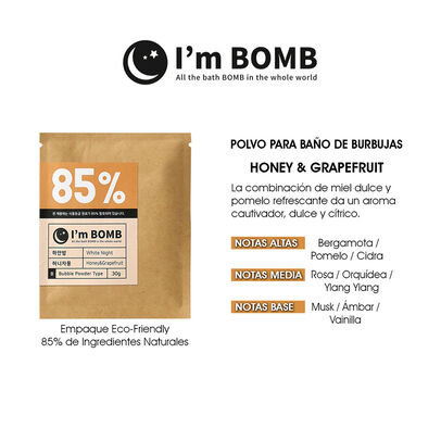 Burbujas De Ba&ntilde;o En Polvo Honey Grapefruit 30g Im Bomb