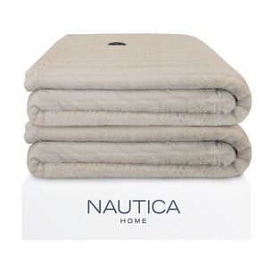 Pack 2 Mantas De Cama Nautica Home Jacquard Franela Ultrasuave 127x178cm