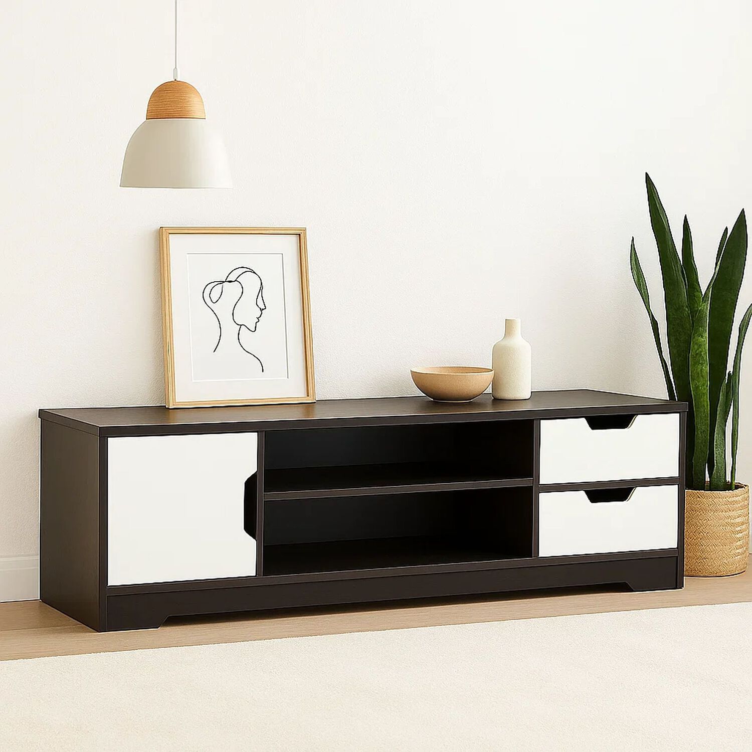 Rack De Tv O Buffet Con Cajones Night Black image number 1.0