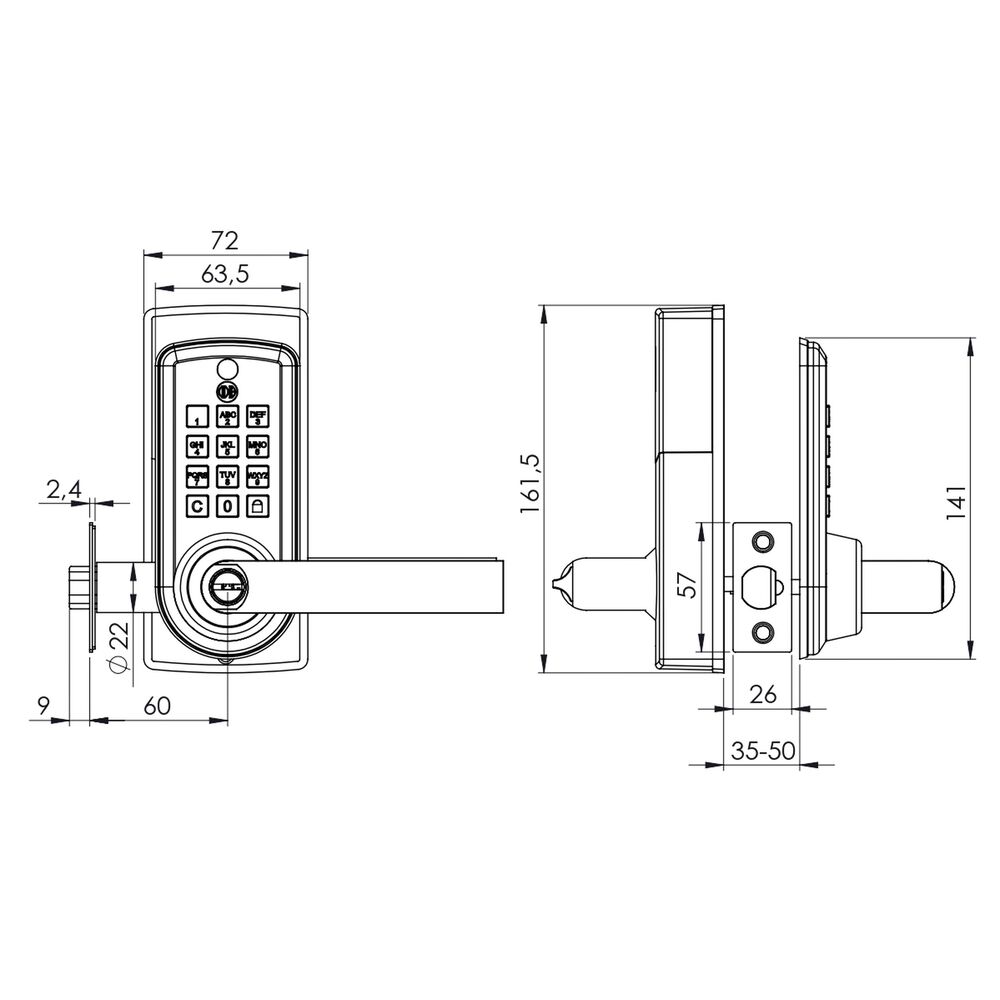 Cerradura Digital Odis Con Manilla 6600 - Plata image number 3.0