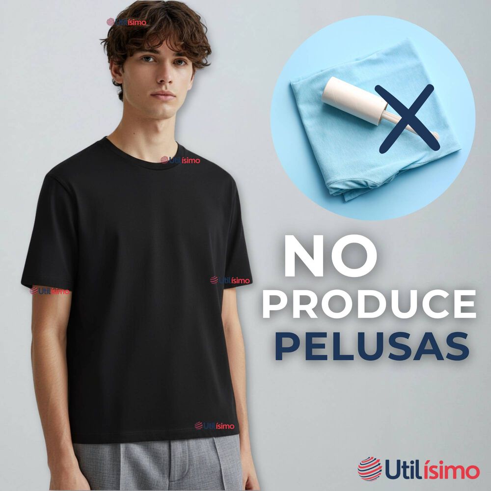 Polera Camiseta 100% Algod&oacute;n Premium Manga Corta B&aacute;sico Negro Hombre image number 9.0