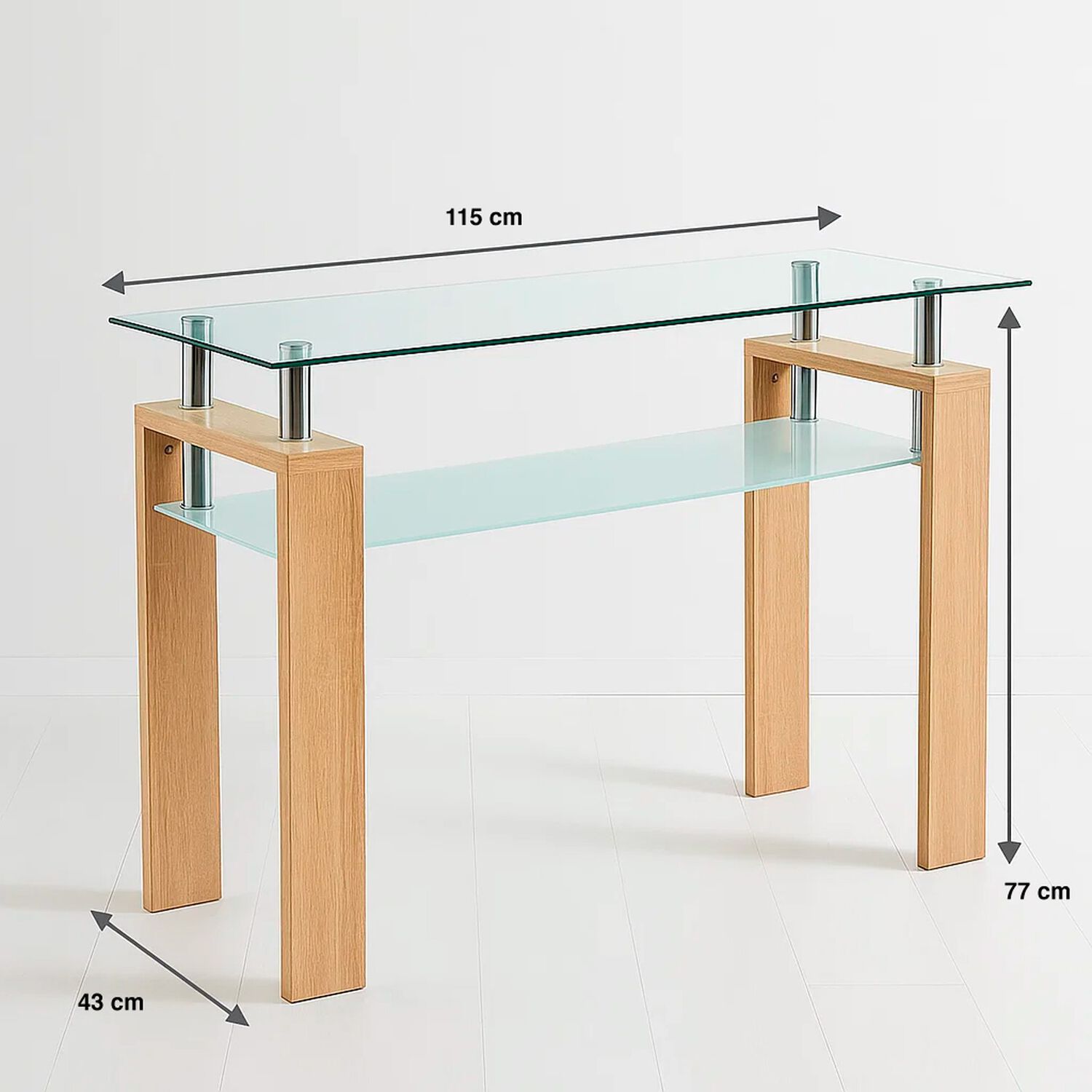 Mesa De Arrimo Rectangular De Vidrio image number 3.0