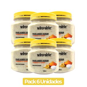Pack 6 Uds Exfoliante Cuerpo Y Rostro Cúrcuma-yogurt 300 Ml