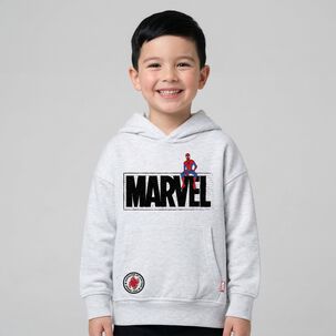 Poler&oacute;n Cerrado Ni&ntilde;o Hoodie Spiderman Blanco Marvel