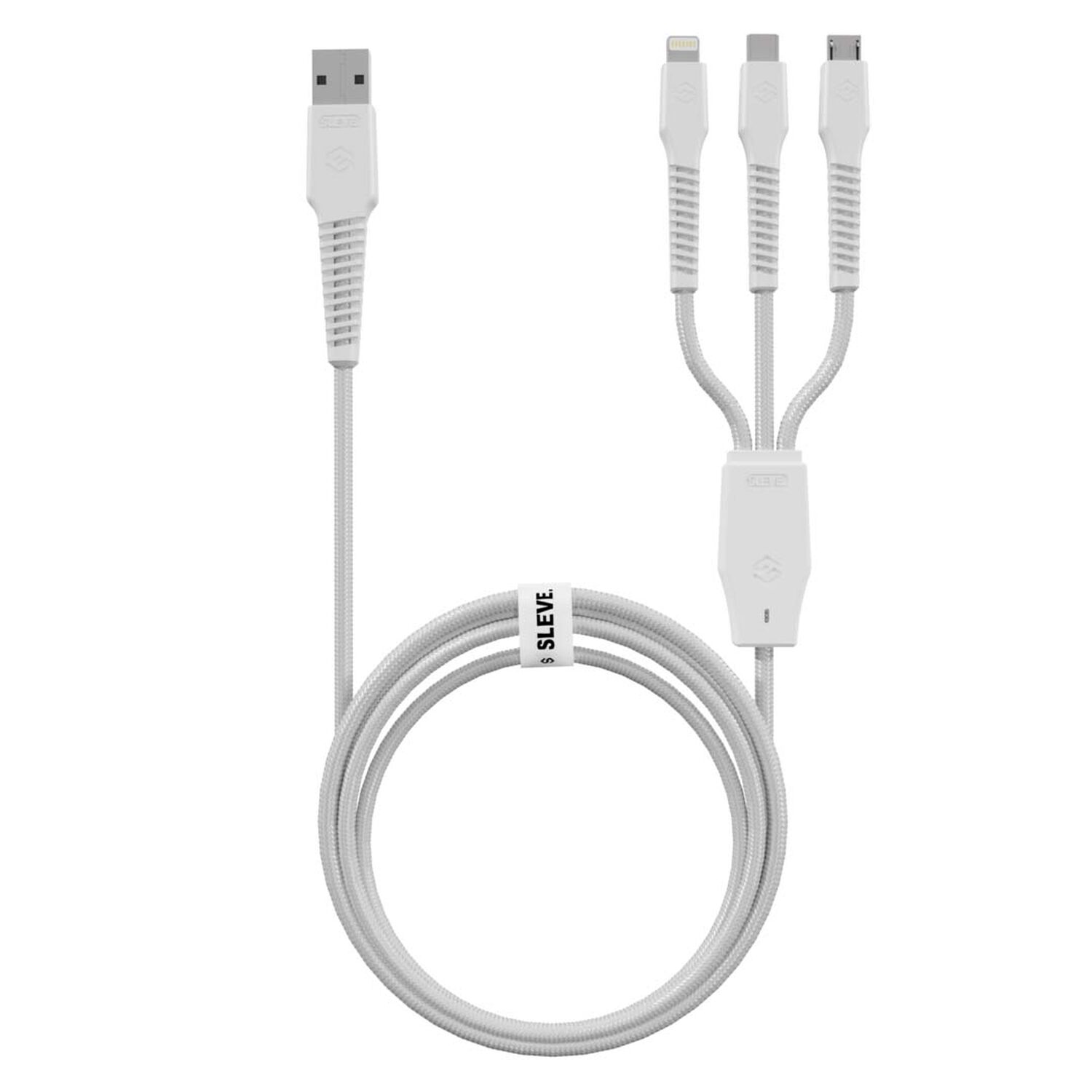 Cable Cargador Sleve Line X Usb A Triple Usb White image number 2.0
