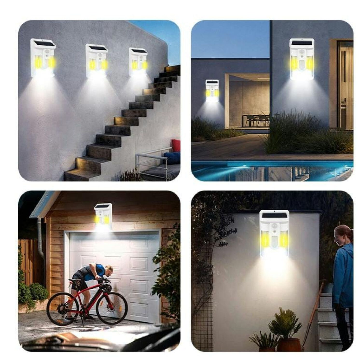 L&aacute;mpara Solar De Pared Con Sensor De Movimiento Aplique Exterior Inal&aacute;mbrico E Impermeable Para Jard&iacute;n, Patio Y Entrada image number 2.0