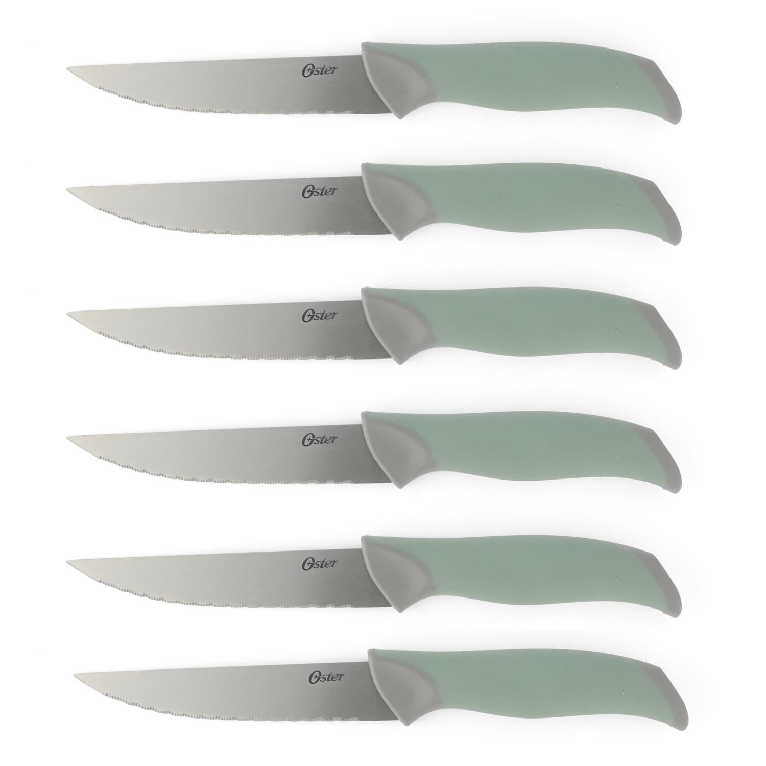 Set Cuchillos Acero Inoxidable Lindbergh 14 Pcs Mango Verde Y Taco De Madera Negro image number 6.0