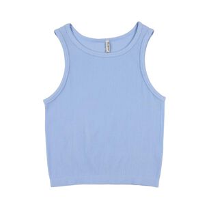Polera Crop Sin Costuras Sin Mangas Cuello Redondo Mujer Freedom