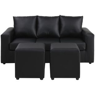 Juego De Living Bodevir Kendy / 3 Cuerpos + 2 Pouf