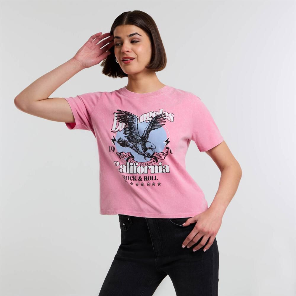 Polera Vintage Manga Corta Cuello Redondo Mujer Rolly Go image number 2.0